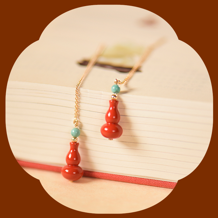 葫蘆吊墜耳線耳環(huán)，吉祥福氣耳環(huán)首飾