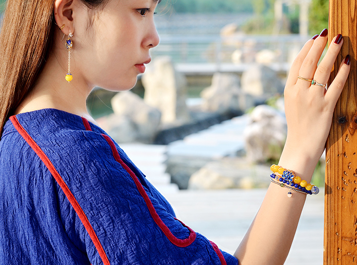 游園驚夢(mèng)流金耳飾，銀牡丹長(zhǎng)款耳環(huán)首飾