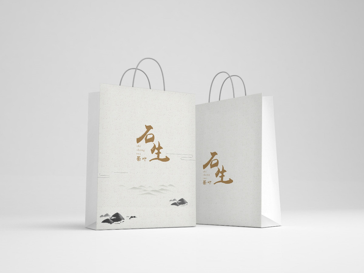 石生茶葉包裝設(shè)計(jì)，簡(jiǎn)約水墨包裝設(shè)計(jì)
