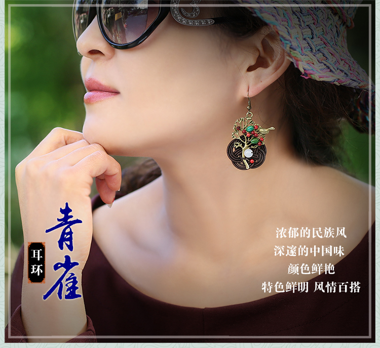 森系古典耳墜耳環(huán)，匠心啟航閱讀夸張吊墜耳環(huán)