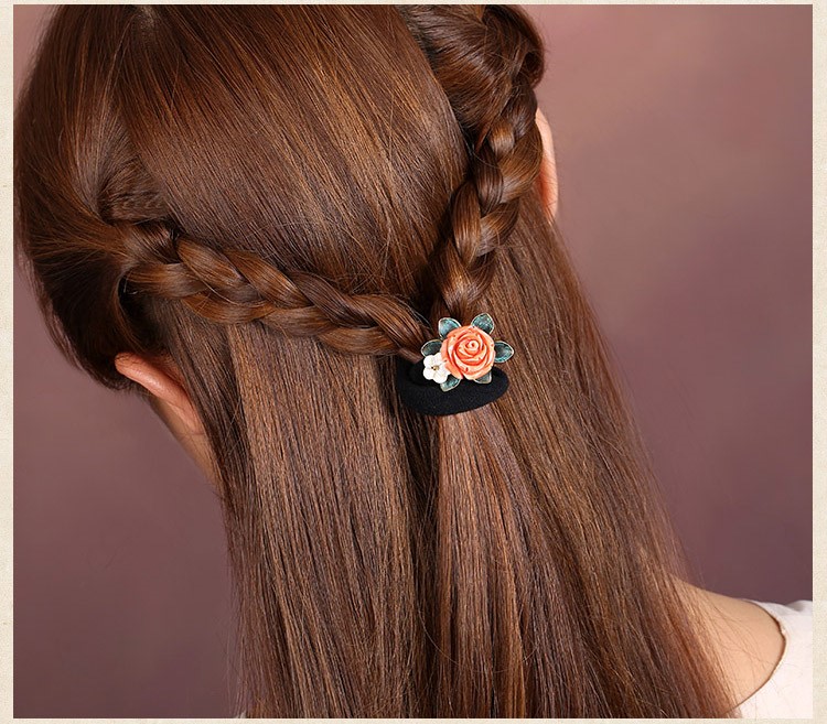 手工發(fā)圈發(fā)飾，簡約時尚花朵頭飾