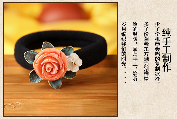 手工發(fā)圈發(fā)飾，簡約時尚花朵頭飾