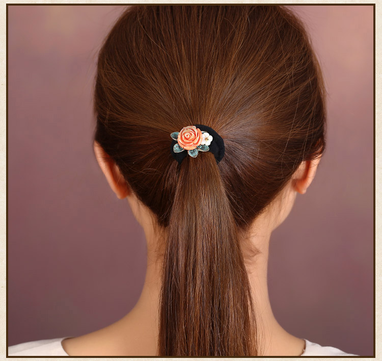 手工發(fā)圈發(fā)飾，簡約時尚花朵頭飾