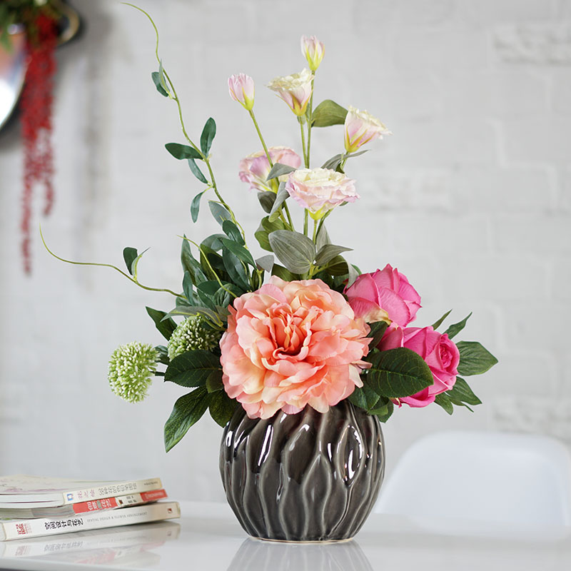 雍容牡丹桔梗插花藝術(shù)，富貴牡丹新中式花藝