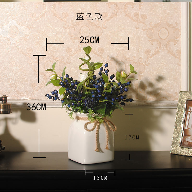 可愛漿果插花藝術(shù)，仿真茶花中式花藝