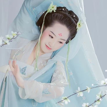 清新淡藍(lán)文藝女生頭像，唯美古風(fēng)真人頭像