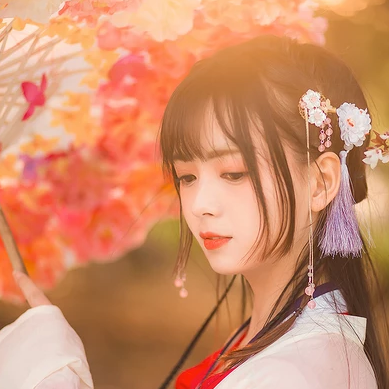 如花似夢帶傘女生頭像，唯美古風(fēng)真人頭像