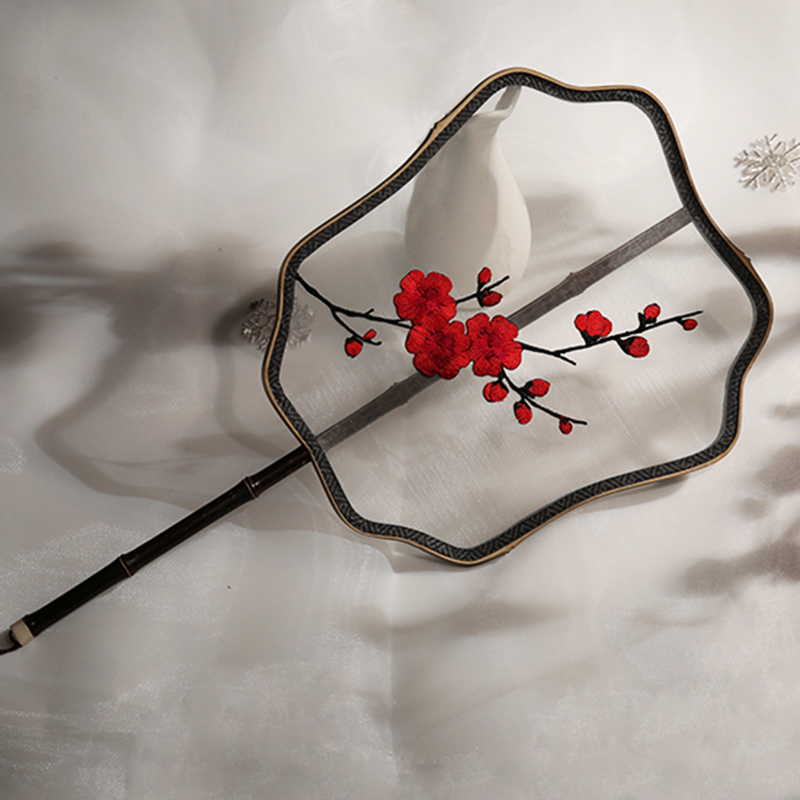 五款匠心啟航閱讀刺繡團扇，蘇繡繡花宮扇扇子