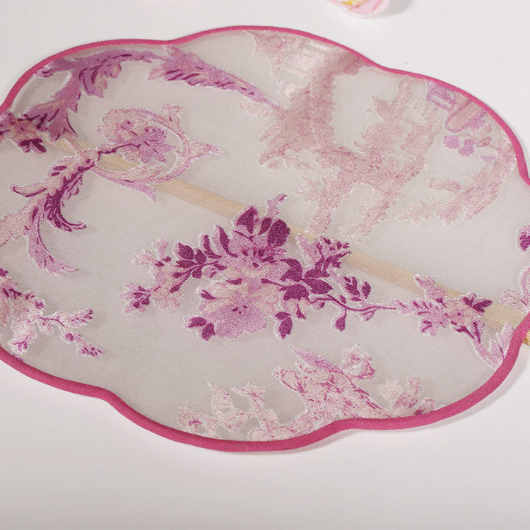 唯美粉色小清新團(tuán)扇，花信復(fù)古古典扇子