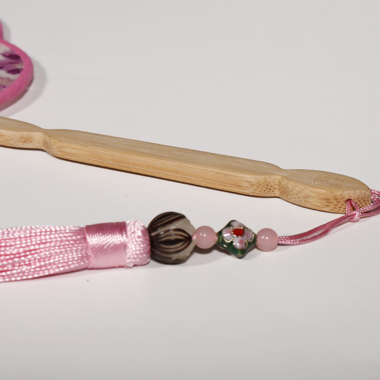 唯美粉色小清新團(tuán)扇，花信復(fù)古古典扇子