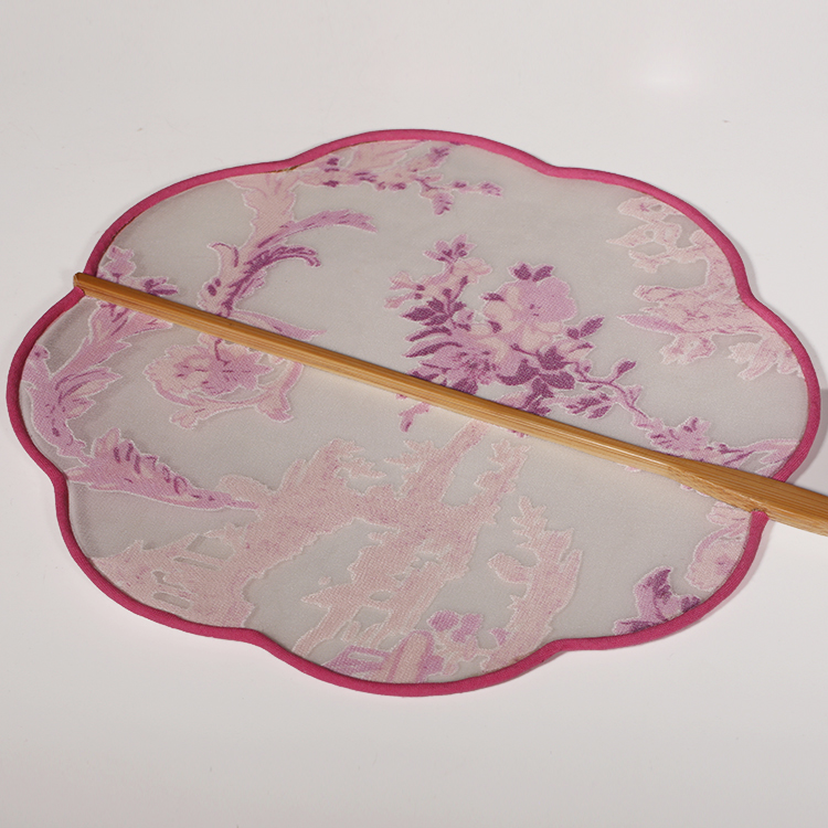 唯美粉色小清新團(tuán)扇，花信復(fù)古古典扇子