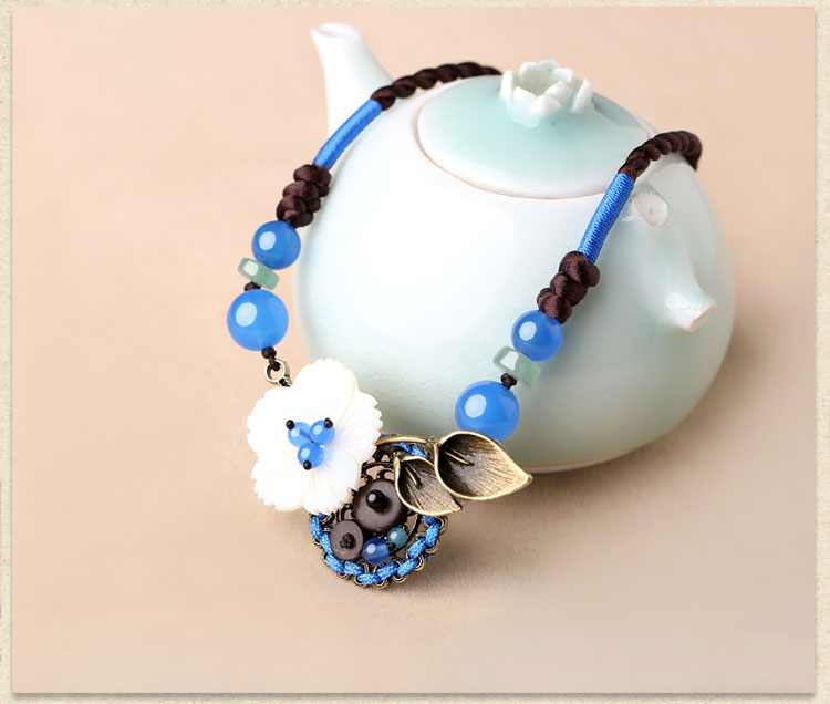 復(fù)古花朵鎖骨鏈，小清新古風(fēng)項(xiàng)鏈