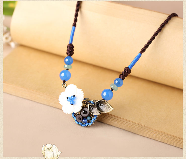 復(fù)古花朵鎖骨鏈，小清新古風(fēng)項(xiàng)鏈