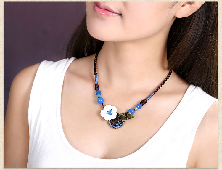 復(fù)古花朵鎖骨鏈，小清新古風(fēng)項(xiàng)鏈