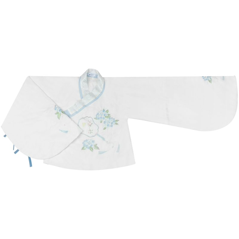 精致紫陽扇香圖案繡花漢服，清新交領(lǐng)襦裙?jié)h服