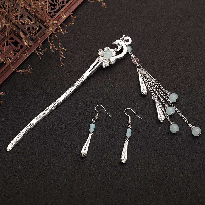 鳳凰盤發(fā)發(fā)釵步搖，精致唯美古風(fēng)頭飾