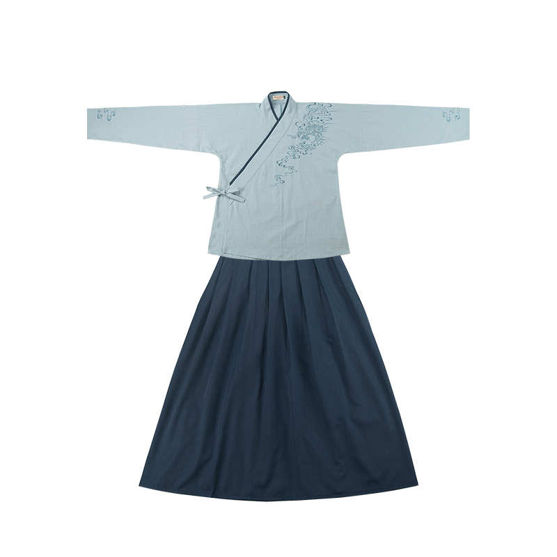 儒雅俊逸氣質(zhì)男裝漢服，交領(lǐng)龍紋祥云刺繡漢服