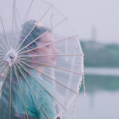 優(yōu)雅持傘女生頭像，唯美古風(fēng)真人頭像