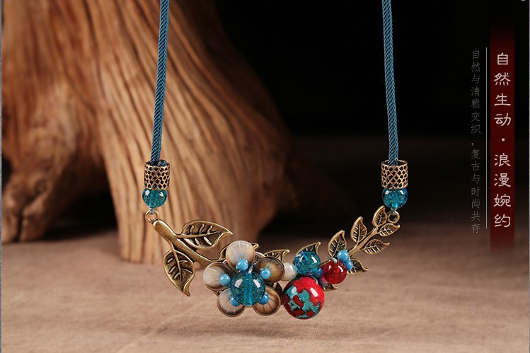 時尚樹葉鎖骨鏈，古風晴香漫項鏈首飾