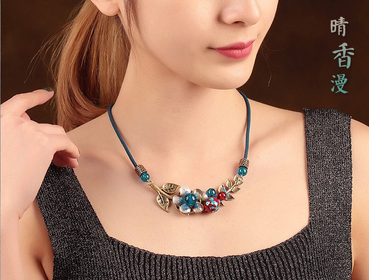 時尚樹葉鎖骨鏈，古風晴香漫項鏈首飾