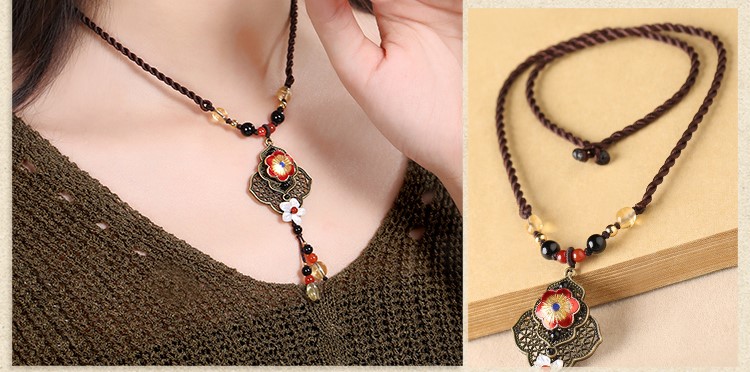 古典之美婭敘項鏈，古色古香民族風項鏈首飾