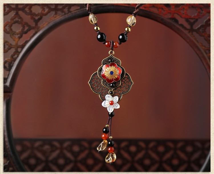 古典之美婭敘項鏈，古色古香民族風項鏈首飾