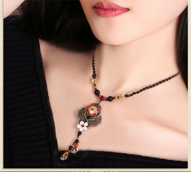 古典之美婭敘項鏈，古色古香民族風項鏈首飾