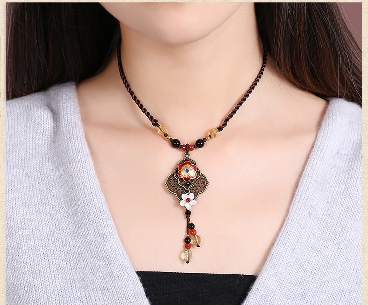 古典之美婭敘項鏈，古色古香民族風項鏈首飾