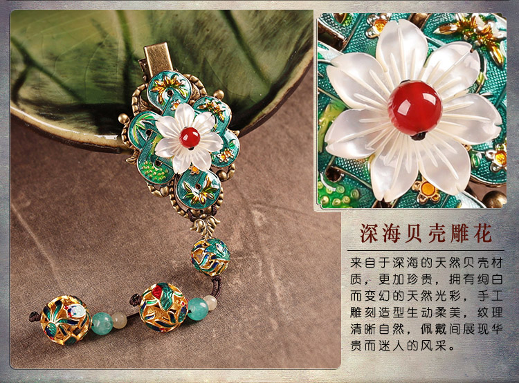 翠意盎然發(fā)夾，古典匠心啟航閱讀花朵頭飾