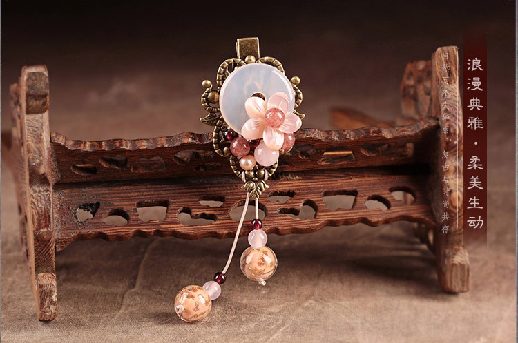 浪漫柔美發(fā)夾，粉色清新花朵頭飾