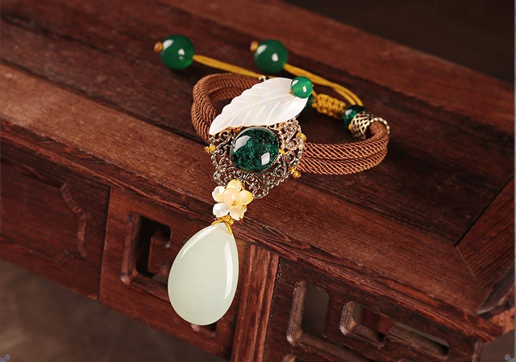 典雅別致手鏈，樹葉吊墜手鏈飾品