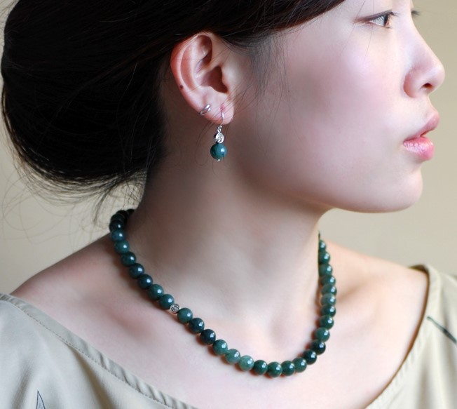 驀然回首翡翠耳墜耳環(huán)，復(fù)古典雅民族風(fēng)首飾