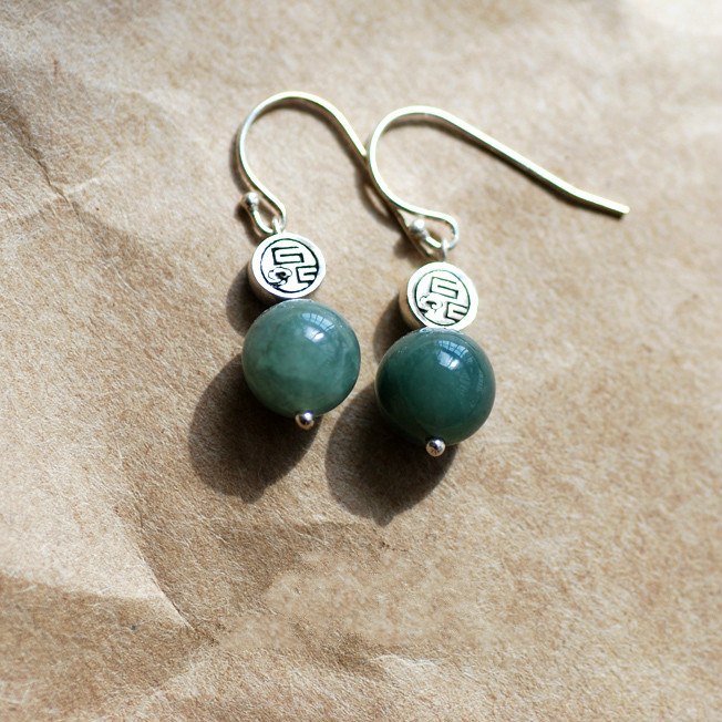 驀然回首翡翠耳墜耳環(huán)，復(fù)古典雅民族風(fēng)首飾