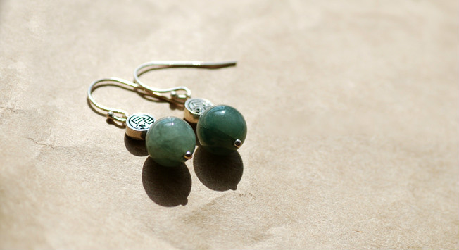 驀然回首翡翠耳墜耳環(huán)，復(fù)古典雅民族風(fēng)首飾