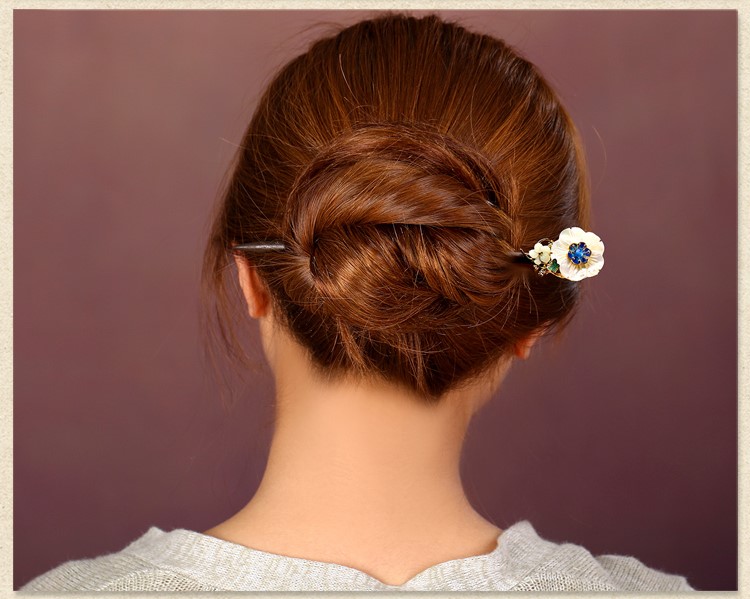 貝殼花朵復(fù)古宮廷步搖，月雪原發(fā)簪頭飾