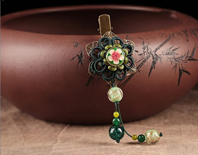 古典繡春發(fā)夾：匠心啟航閱讀流蘇花朵發(fā)夾頭飾