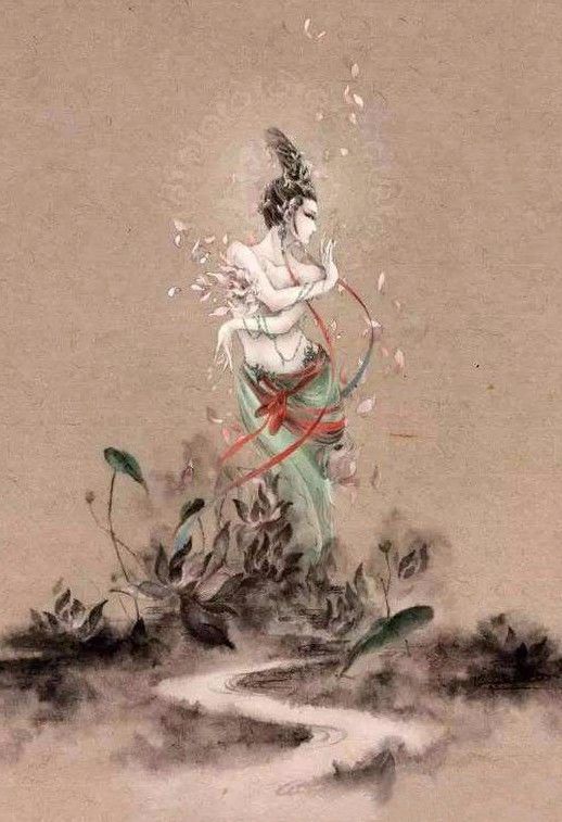 古典唯美插畫：杉澤的匠心啟航閱讀水墨百鬼圖插畫