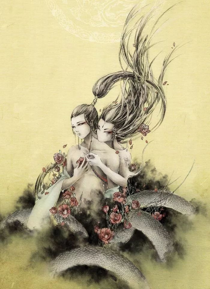 古典唯美插畫：杉澤的匠心啟航閱讀水墨百鬼圖插畫