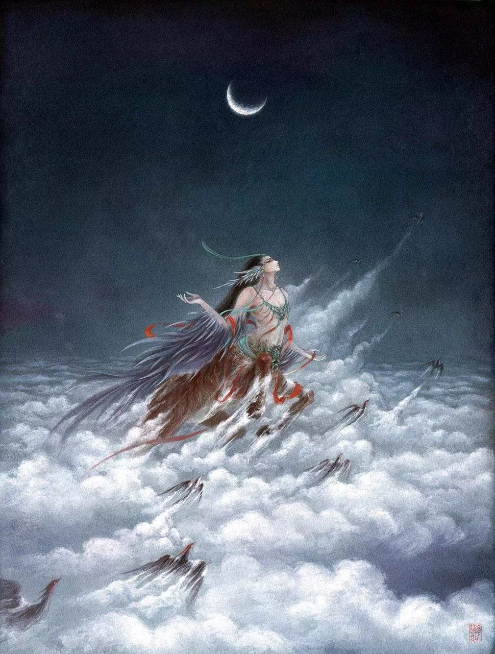 古典唯美插畫：杉澤的匠心啟航閱讀水墨百鬼圖插畫