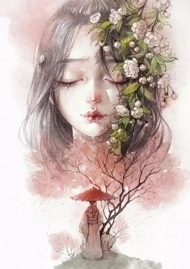 風(fēng)格唯美獨特的插畫：浮生如夢