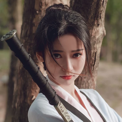 瀟灑霸氣帶兵器女生頭像，唯美古風(fēng)真人頭像