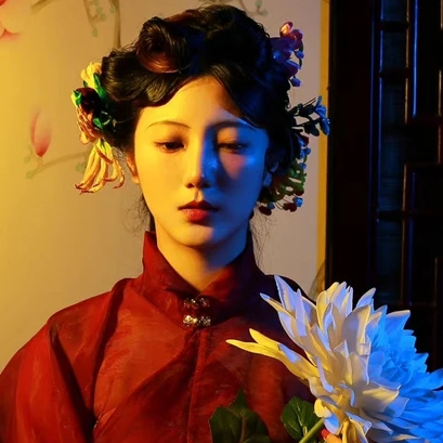 典雅梅花女生頭像，唯美古風真人頭像