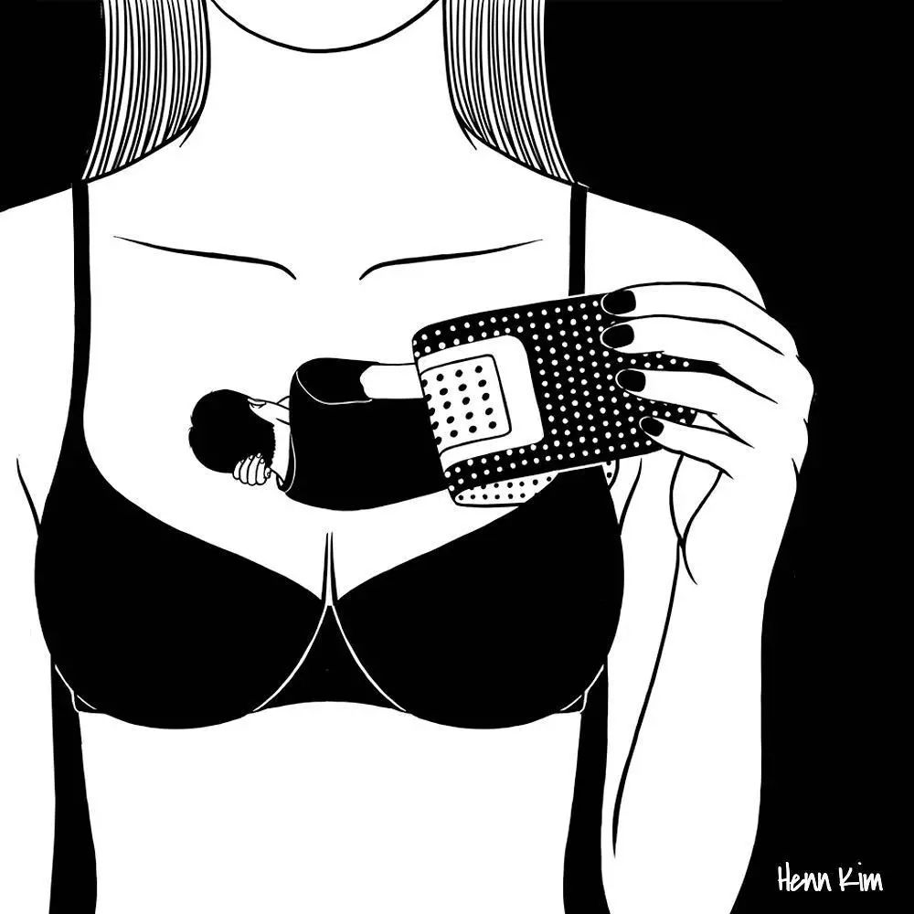 一組扎心黑色治愈系漫畫，看哭了的黑白插畫