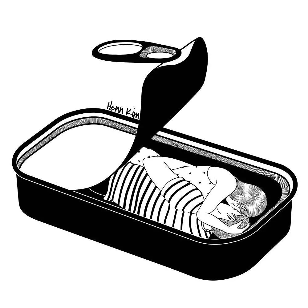 一組扎心黑色治愈系漫畫，看哭了的黑白插畫