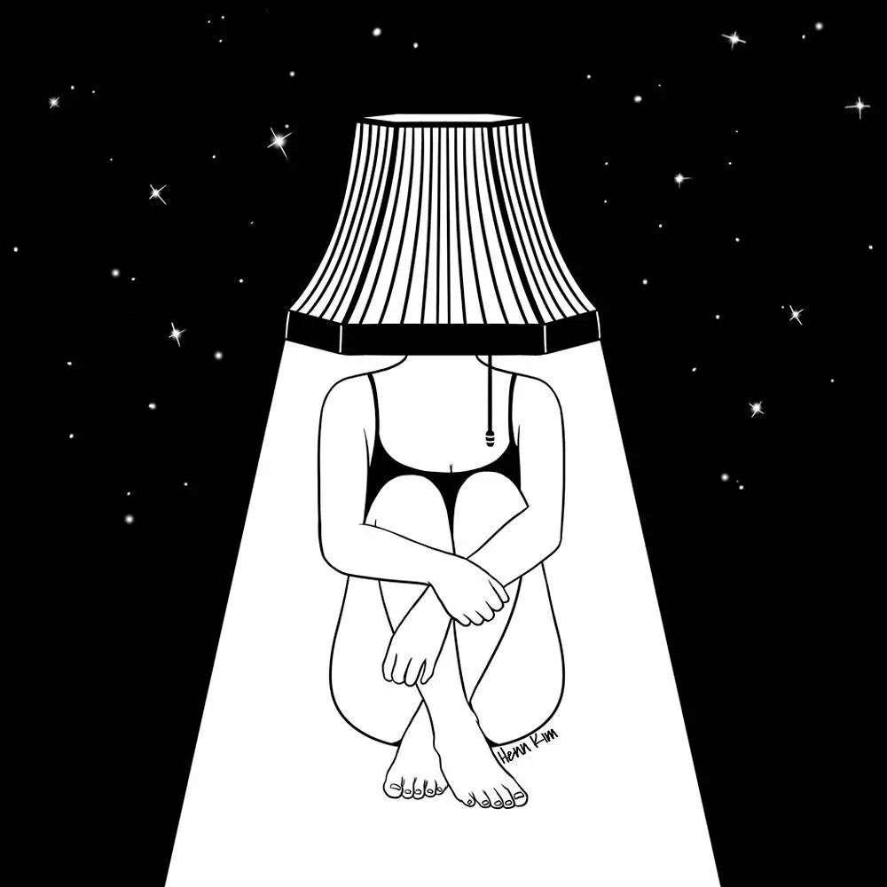 一組扎心黑色治愈系漫畫，看哭了的黑白插畫