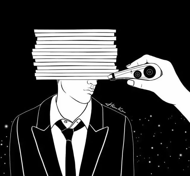 一組扎心黑色治愈系漫畫，看哭了的黑白插畫