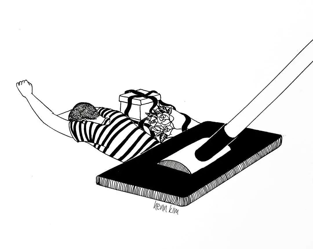 一組扎心黑色治愈系漫畫，看哭了的黑白插畫