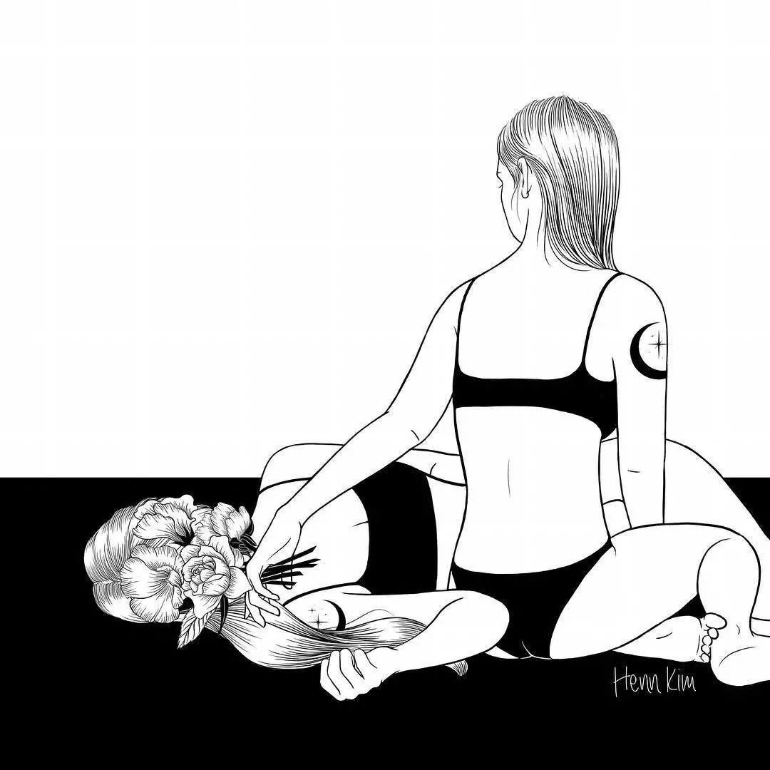 一組扎心黑色治愈系漫畫，看哭了的黑白插畫