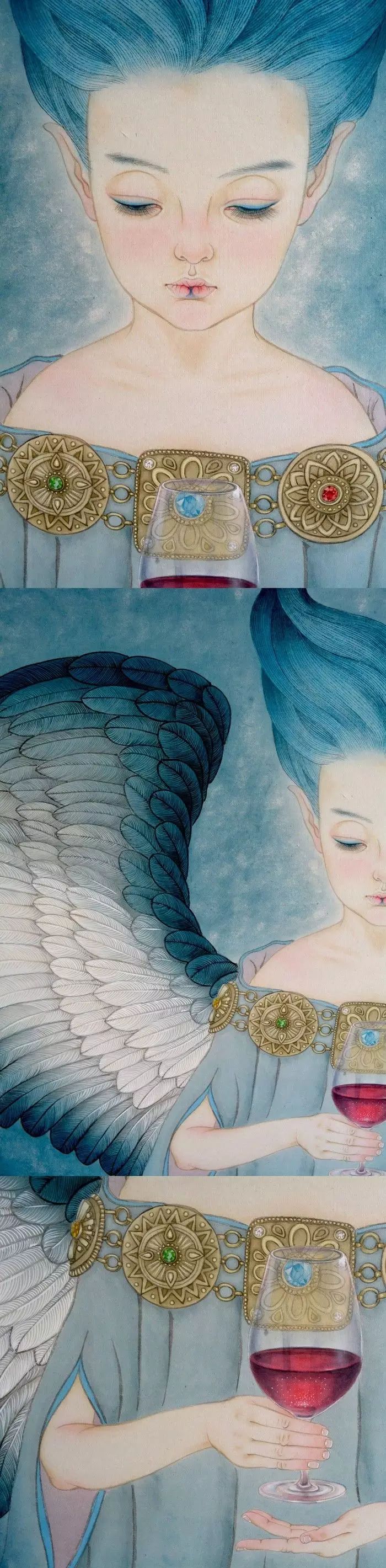 古風詩意手繪插畫：一場風花雪月任飄搖美！