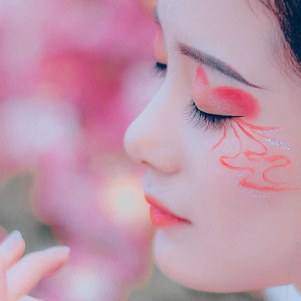 粉色浪漫女生頭像，唯美古風(fēng)真人頭像